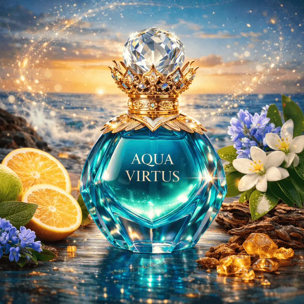AQUA VIRTUS Men Freshness with authority Aqua Virtus is not a typical aquatic. It is a structured citrus-woody composition 