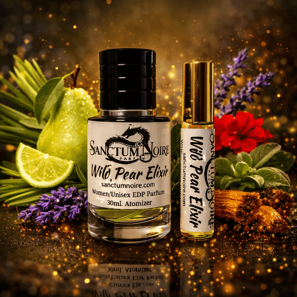 Wild Pear Elixir by Sanctum Noire Unisex Fruity Aromatic Woody Parfum Juicy brightness Herbal clarity woody Wild Pear Elixir is a fruity-aromatic fragrance