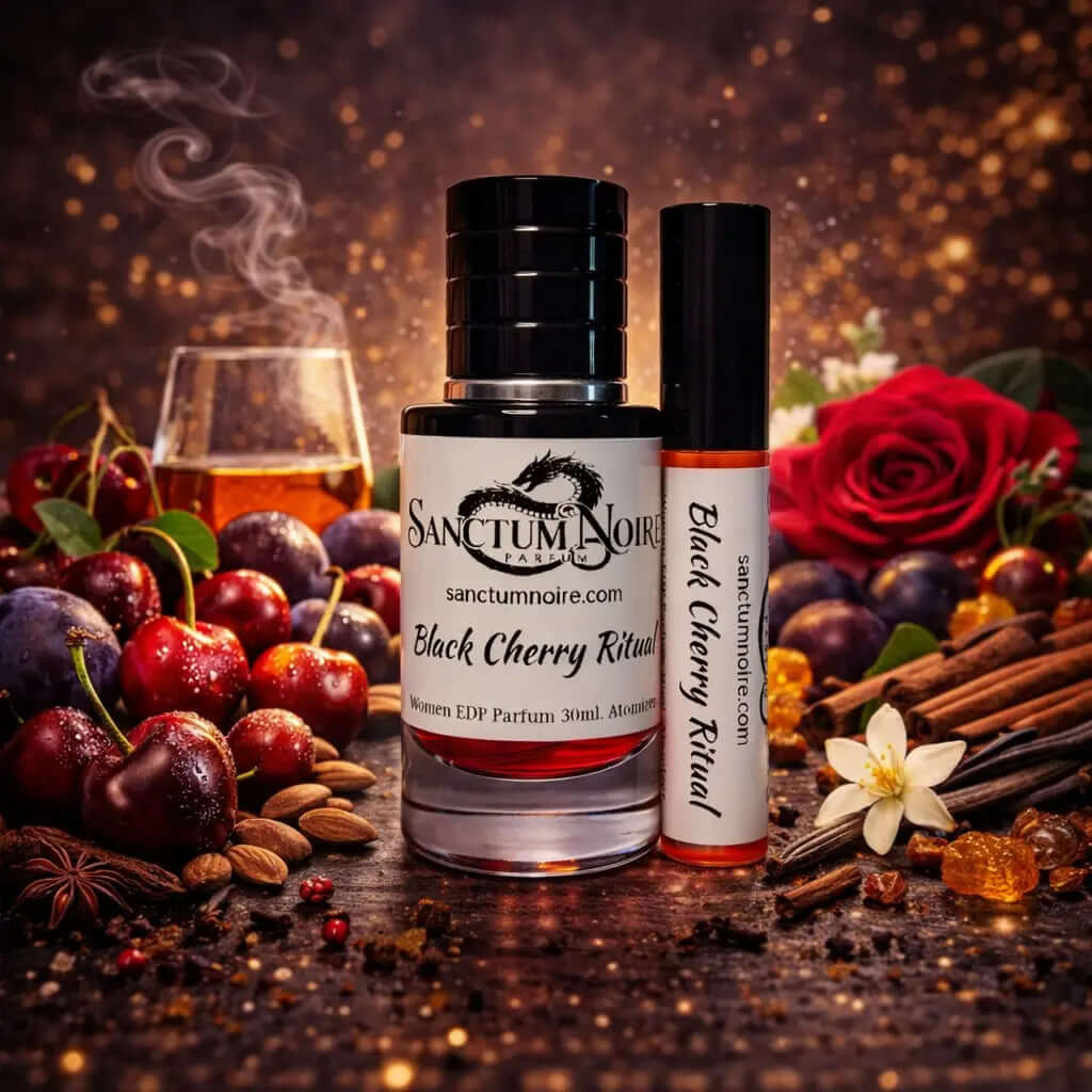 Black Cherry Sanctum Noire Parfum Women Amber Floral Parfum Dark fruit sweetness. Warm spice. Sensual depth Black Cherry Ritual is an enchanting amber-floral