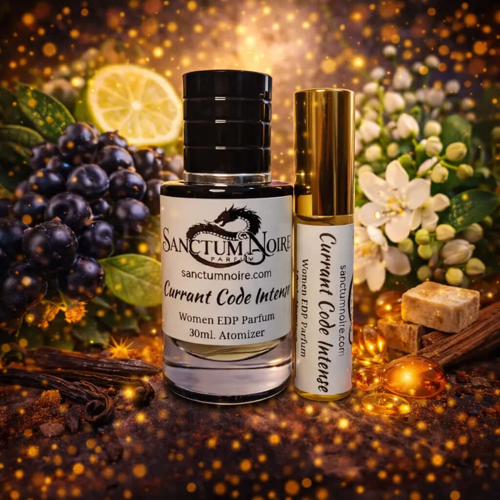 Currant Code Intense Sanctum Noire Women Amber Floral Parfum Fresh yet sophisticated Bold fruity allure with timeless floral elegance crafted for modern women