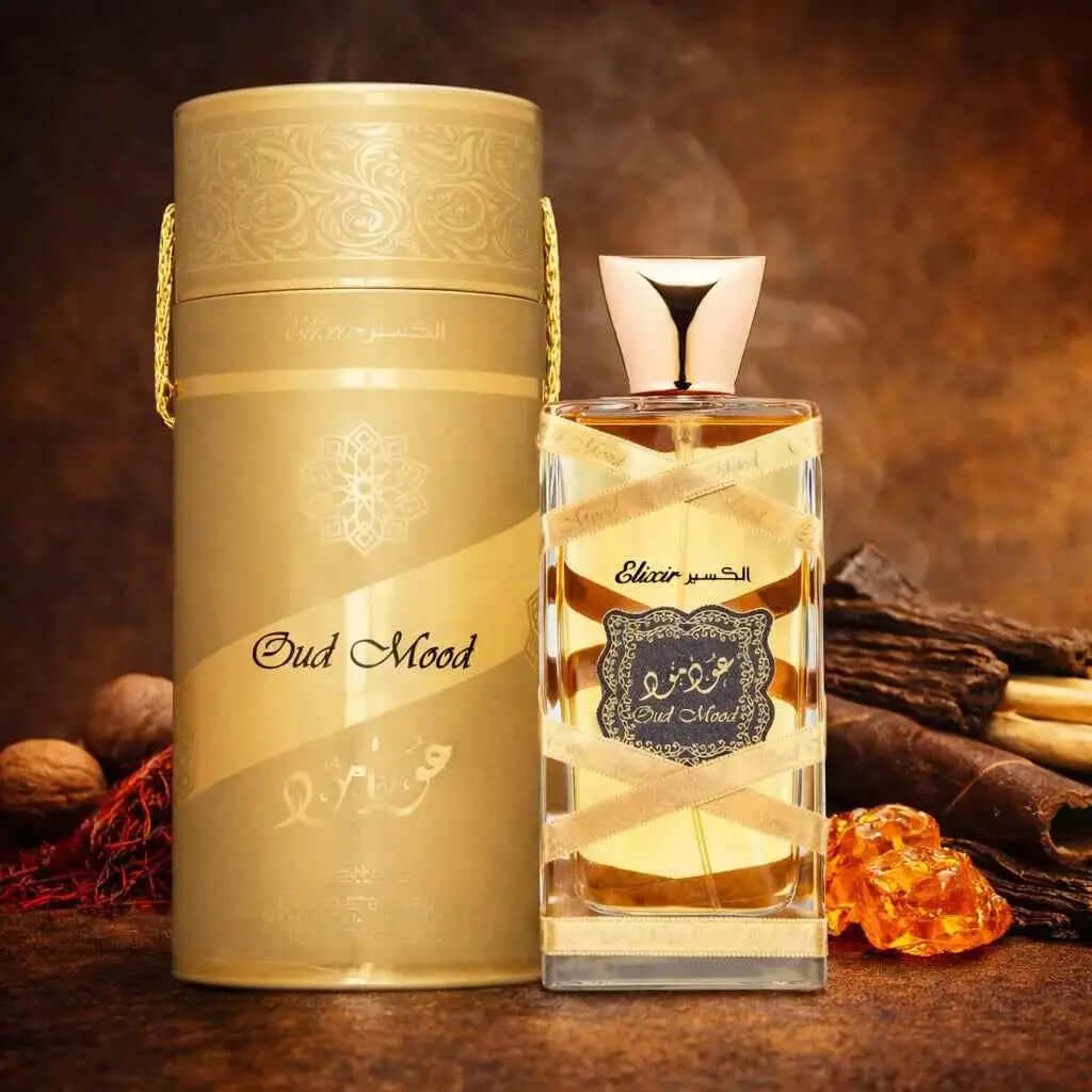 Lattafa Oud Mood Elixir Unisex | Woody • Spicy • Oriental | Eau de Parfum Liquid intensity. Smoked sweetness. Velvet oud.