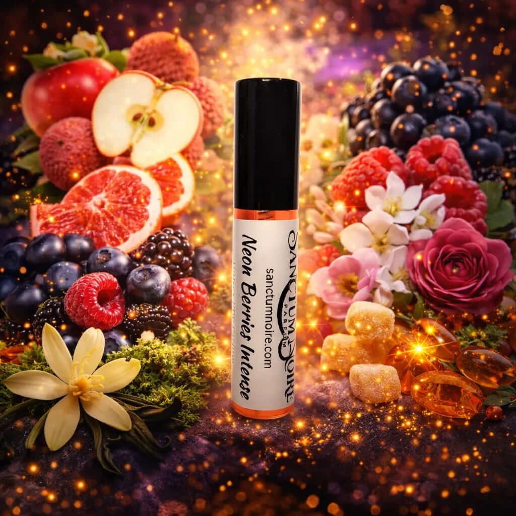 Neon Berries Intense Sanctum Noire Unisex Floral Fruity Gourmand Juicy fruit Blooming florals Warm sweet finish is a vibrant and addictive floral-fruity gourmand fragrance