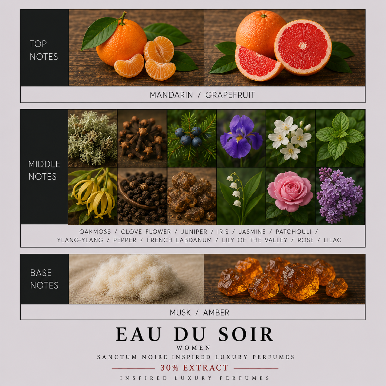Eau du Soir Women Sanctum Noire Inspired Luxury Perfumes