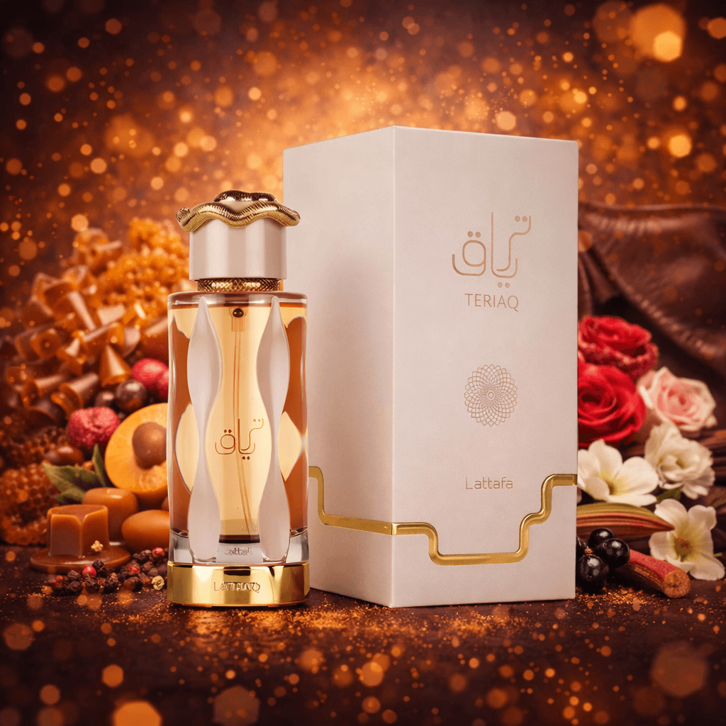 LATTAFA Teriaq Parfum for Women Floral Aromatic Gourmand Parfum Sweet temptation Floral elegance Leather-wrapped warmth is a bold modern fragrance