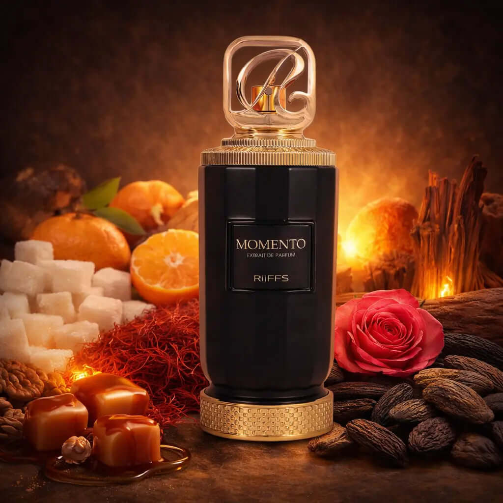 Momento RIIFFS® – Unisex Oriental Woody Extrait de Parfum A moment can change everything.Riiffs Momento is a rich oriental–woody extrait