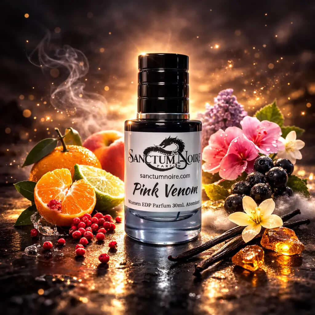 Pink Venom Sanctum Noire Unisex Amber Floral Parfum Romantic florals meet warm vanilla Bold yet elegant A fragrance that leaves an unforgettable impression.