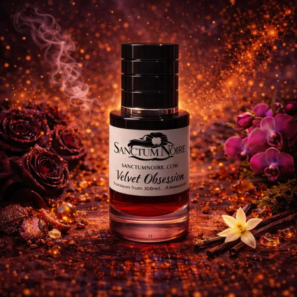SANCTUM NOIRE Velvet Obsession Women Floral Aromatic Black rose Orchid vanilla allure Smoky papyrus Velvet Obsession is a deep, floral-aromatic fragrance