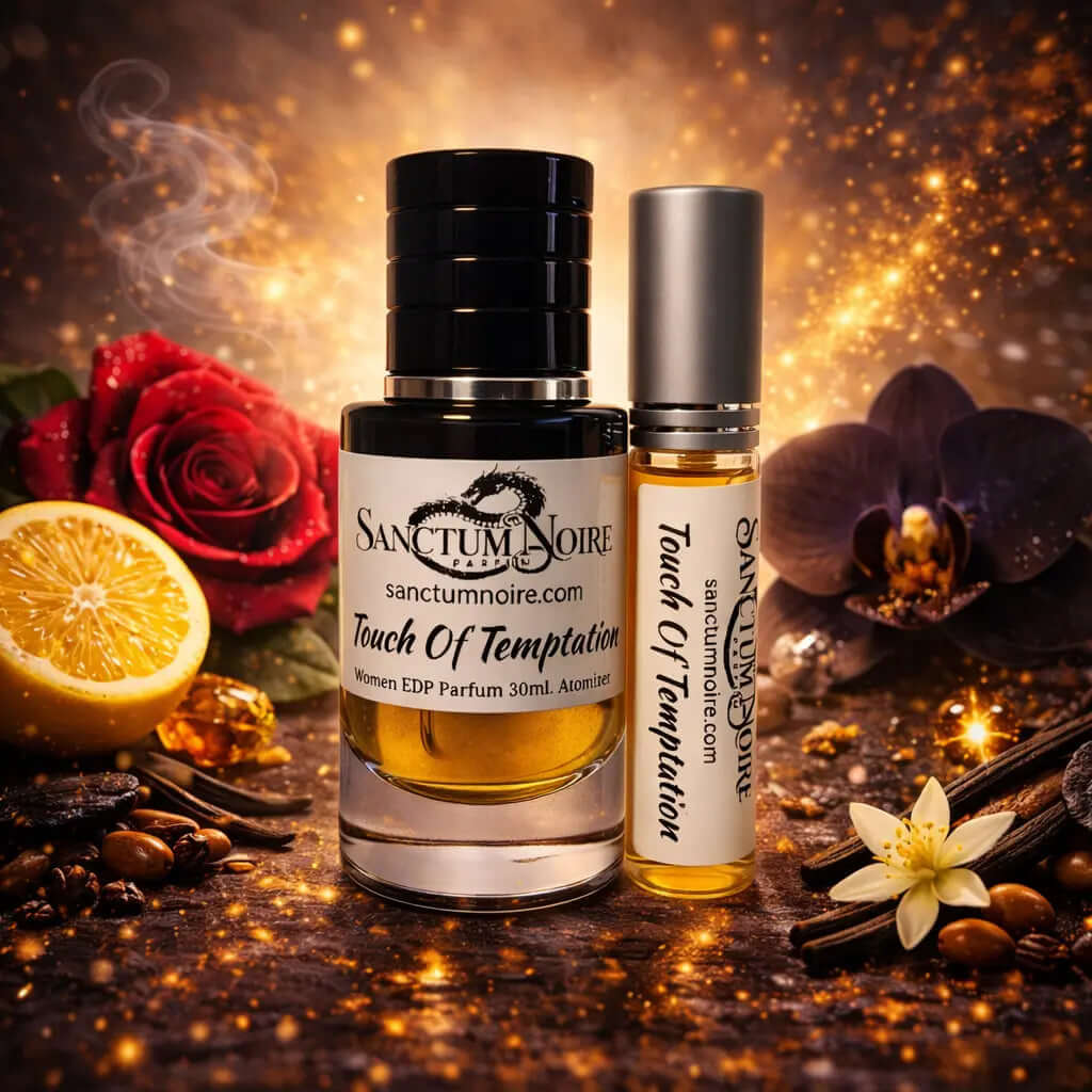 Touch Of Temptation Sanctum Noire Women Amber Woody Floral Bright citrus Velvet rose Long-lasting amber comfort Midnight Legacy amber Oriental floral