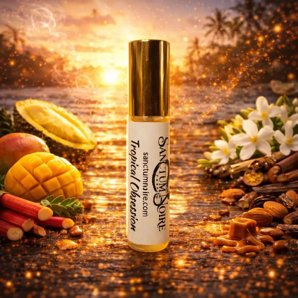 Tropical gourmand perfume Sanctum Noire – Tropical Obsession mango caramel fragrance