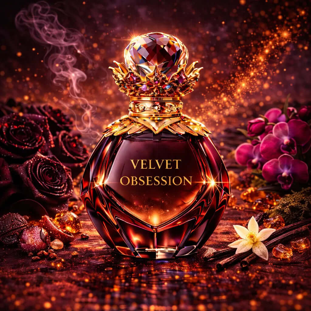 SANCTUM NOIRE Velvet Obsession Women Floral Aromatic Black rose Orchid vanilla allure Smoky papyrus Velvet Obsession is a deep, floral-aromatic fragrance