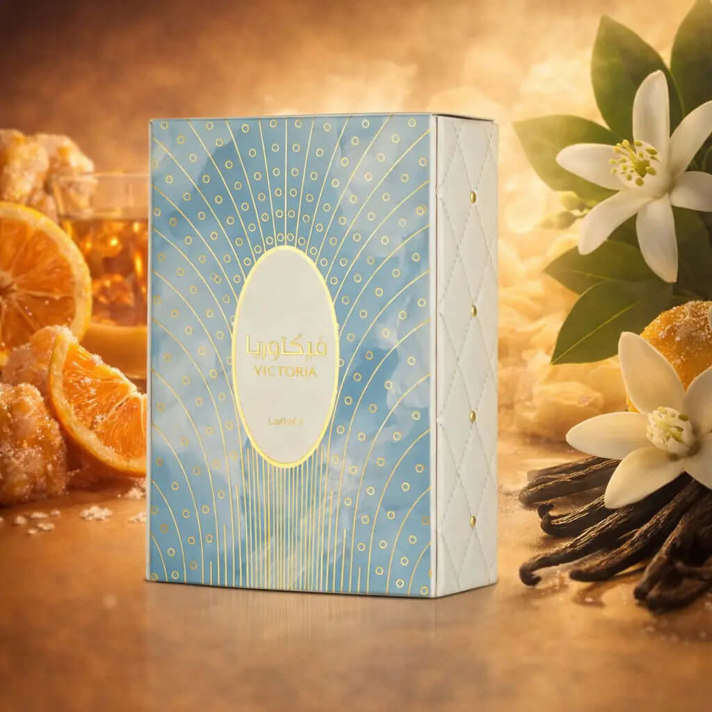 LATTAFA Victoria Women Floral Fruity Gourmand Bright citrus. Soft florals. Creamy sweetness Victoria by Lattafa® is a luminous floral-fruity-gourmand fragrance