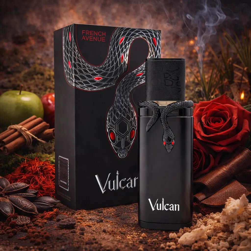 FRENCH AVENUE Vulcan Black Friday Men Woody Leathery Parfum Intense at first breath, unforgettable at the last Vulcan Black Friday is a powerful woody–leathery 